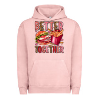 Pigment Salmon hamburger potatoes better together olivia Urban Hoodie - OliviaCreatesArt