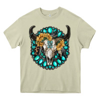 Mossy gamestone with bull skull Heavy Core Tee - RanaPortraitStore