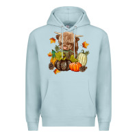 Blue Mist Heifer with Pumpkins Premium Hoodie - texasbilliewilder