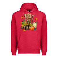 Cardinal Heifer with Pumpkins Premium Hoodie - texasbilliewilder
