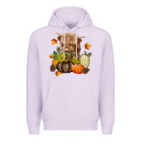 Lilac Heifer with Pumpkins Premium Hoodie - texasbilliewilder