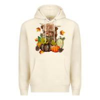 Sandshell Heifer with Pumpkins Premium Hoodie - texasbilliewilder