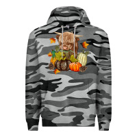 Slate Camo Heifer with Pumpkins Premium Hoodie - texasbilliewilder