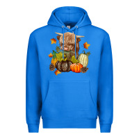 True Royal Heifer with Pumpkins Premium Hoodie - texasbilliewilder