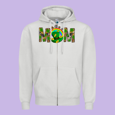 Western Mom With Shamrock Zipper Hoodie Designed By Bundleandbundleshop