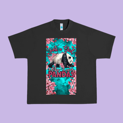 Just A Girl Who Loves Pandas Urban Heavy Tee Designed By Lillyallendesigns