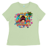 Matcha hot mom summer with messy bun Ladies Tee - texasbilliewilder