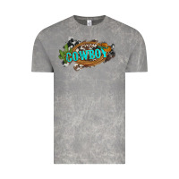 Western Cowboy And Hat With Cactus And Cowhide Vintage Tee | Teevron