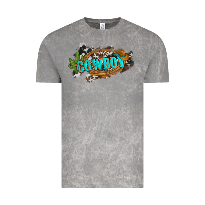 Western Cowboy And Hat With Cactus And Cowhide Vintage Tee by Artiststas | Teevron