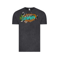 Vintage Black western cowboy and hat with cactus and cowhide Vintage Tee - Artiststas