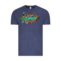Vintage Denim western cowboy and hat with cactus and cowhide Vintage Tee - Artiststas