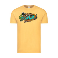 Vintage Mustard western cowboy and hat with cactus and cowhide Vintage Tee - Artiststas