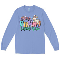Colony Blue some bunny loves you easter Long Sleeve Tee - MaliasSmallBusiness