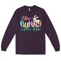 Plum some bunny loves you easter Long Sleeve Tee - MaliasSmallBusiness