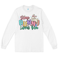 White some bunny loves you easter Long Sleeve Tee - MaliasSmallBusiness