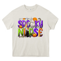 Cream Halloween Spooky Nurse Heavy Core Tee - texasbilliewilder