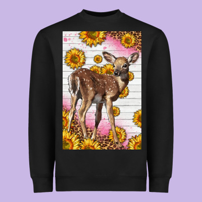 Western Cute Baby Deer Fawn Heavyweight Sweatshirt Designed By Lillyallendesigns