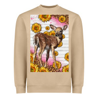 Mushroom Western Cute Baby Deer Fawn Heavyweight Sweatshirt - LillyAllenDesigns