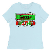 Baby Blue soccer brother Ladies Tee - Zillion Design Studio