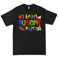 Black i teach ausome kids autism teacher Premium Tee - Zillion Design Studio