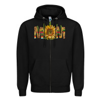 Black Western Mom With Sunflower Zipper Hoodie - BundleAndBundleShop