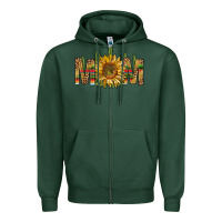 Sports Green Western Mom With Sunflower Zipper Hoodie - BundleAndBundleShop
