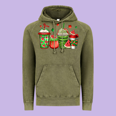 Watermelon Coffee Vintage Hoodie Designed By Jasminsmagicworld
