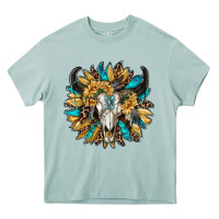 Arona bull skull with sunflower Heavy Core Tee - RanaPortraitStore