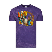 Cloud Purple western cactus bullskull and boots with sunflowers and serape leopard Vintage Tee - Artiststas