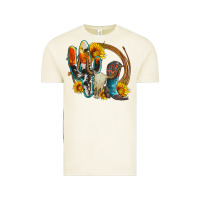 Vintage Arctic western cactus bullskull and boots with sunflowers and serape leopard Vintage Tee - Artiststas