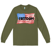 Army Green freedom usa Long Sleeve Tee - MaliasSmallBusiness