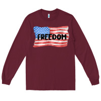 Burgundy freedom usa Long Sleeve Tee - MaliasSmallBusiness