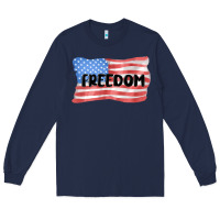 Navy freedom usa Long Sleeve Tee - MaliasSmallBusiness