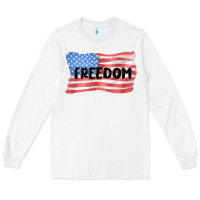 White freedom usa Long Sleeve Tee - MaliasSmallBusiness