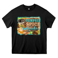 Black pumpkin spice junkie Heavy Core Tee - BarkalooDesign