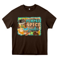 Chocolate Brown pumpkin spice junkie Heavy Core Tee - BarkalooDesign