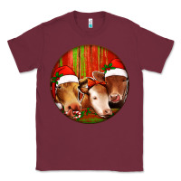 Burgundy Christmas Cow, Classic Tee - Jasminsmagicworld