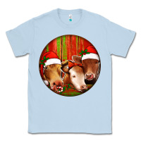 Dusty Blue Christmas Cow, Classic Tee - Jasminsmagicworld