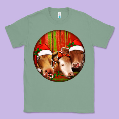 Christmas Cow, Classic Tee Designed By Jasminsmagicworld