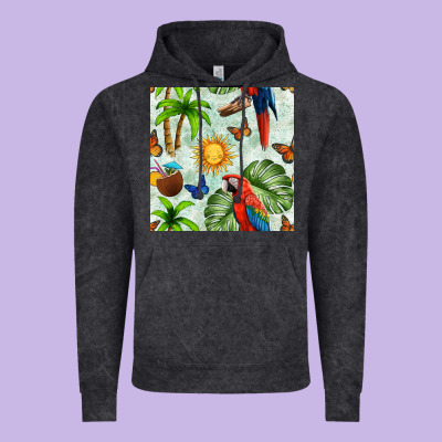 Parrot In The Sun Seamless Pattern Vintage Hoodie Designed By Bundleandbundleshop