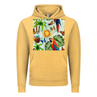 Vintage Mustard parrot in the sun seamless pattern Vintage Hoodie - BundleAndBundleShop