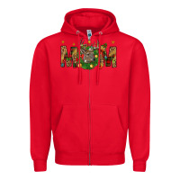 Red Western Mom With Reindeer Zipper Hoodie - BundleAndBundleShop