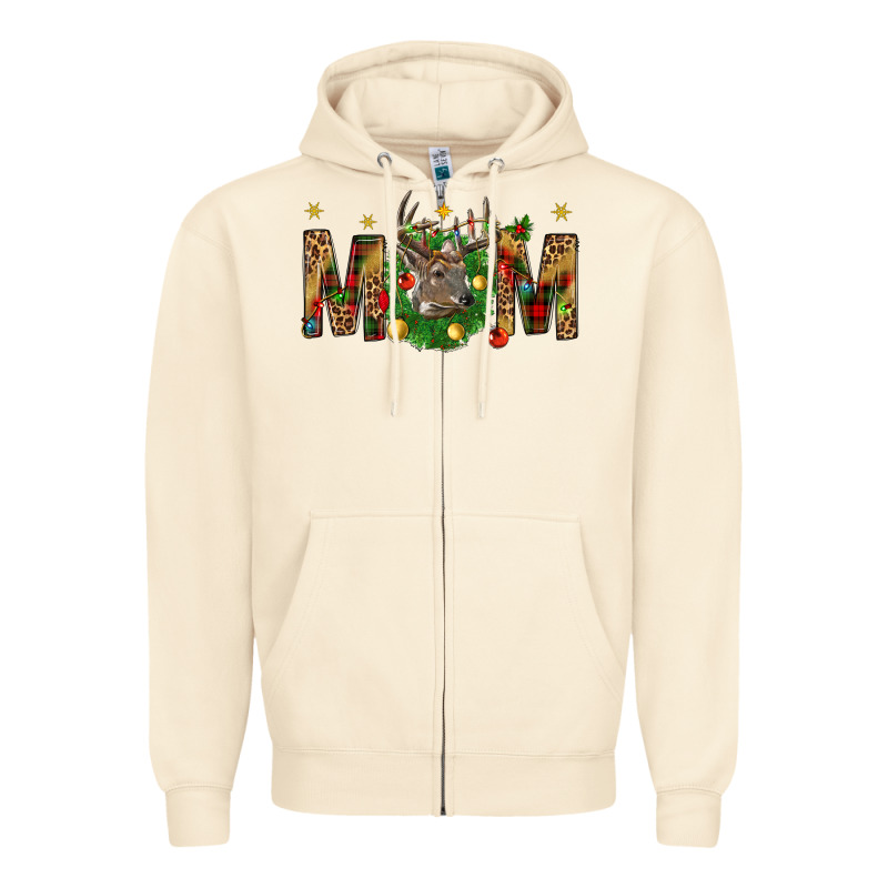 Western Mom With Reindeer Zipper Hoodie by BundleAndBundleShop | Teevron