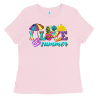 Bubblegum Pink i love summer Ladies Tee - texasbilliewilder