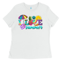 White i love summer Ladies Tee - texasbilliewilder