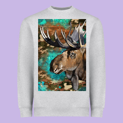 Western Camo Moose Heavyweight Sweatshirt Designed By Lillyallendesigns