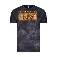 Cloud Black western  leopardfloral licanse plate Vintage Tee - Artiststas