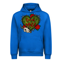 Cobalt love is wild with bullskull olivia Urban Hoodie - OliviaCreatesArt