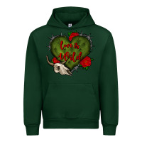 Forest Green love is wild with bullskull olivia Urban Hoodie - OliviaCreatesArt