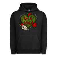 Pigment Black love is wild with bullskull olivia Urban Hoodie - OliviaCreatesArt